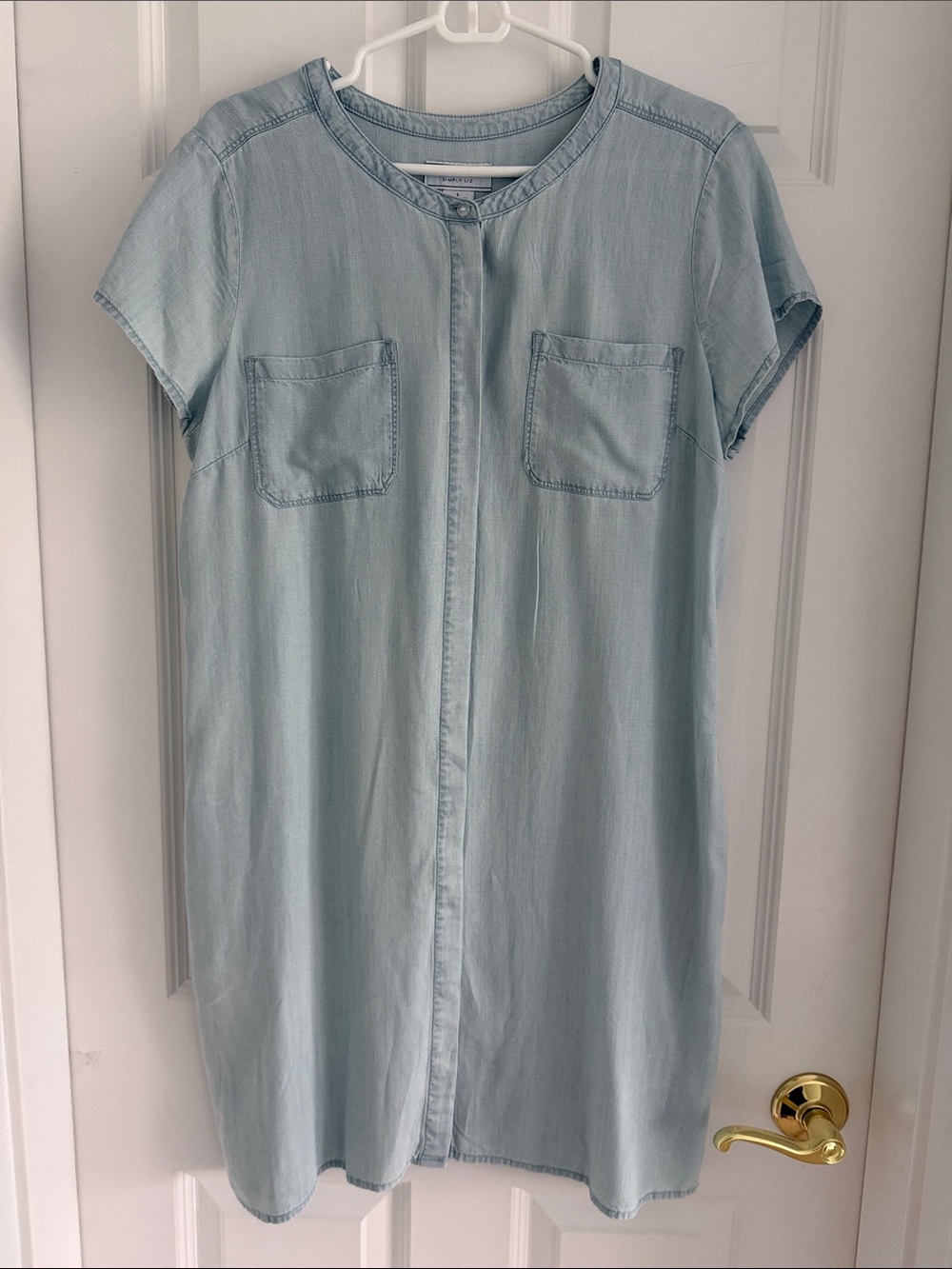 Liz Claiborne Light Blue Chambray Shift Dress